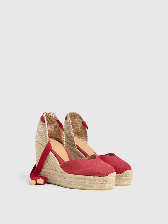 Castaner Women's Fabric Platform Espadrilles Red