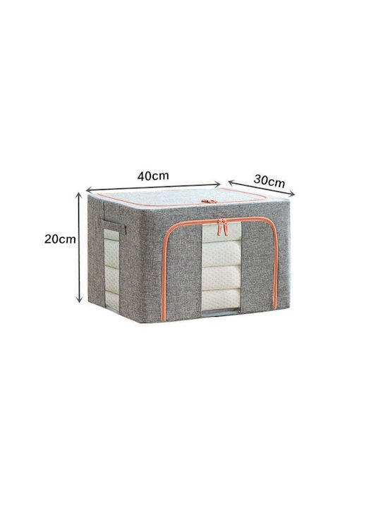 Plastic Cutie de Depozitare cu Capac Gri 40x30x20cm 1buc