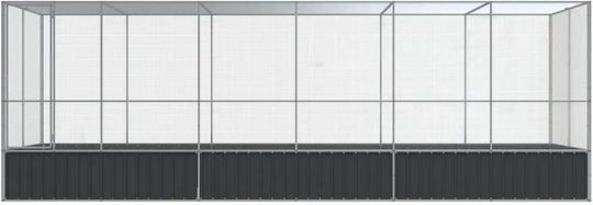 vidaXL Κλουβί Πτηνών 625x207x212εκ. Ασημί