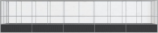 vidaXL Κλουβί Πτηνών 1039x207x212εκ. Ασημί
