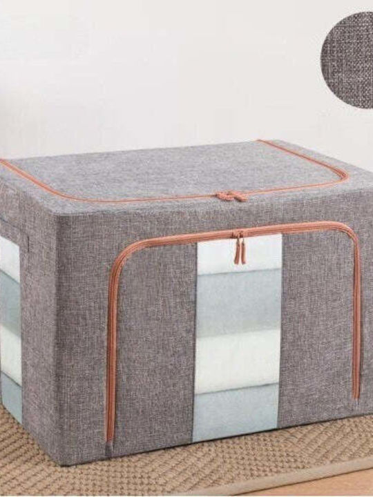 Plastic Cutie de depozitare cu Capac Gri 50x40x33cm 1buc