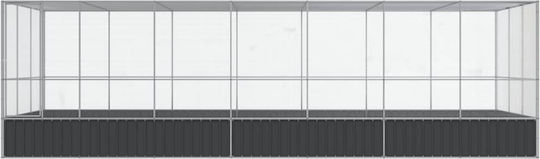 vidaXL Κλουβί Πτηνών 725x307x212εκ. Ασημί