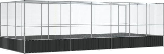 vidaXL Κλουβί Πτηνών 725x307x212εκ. Ασημί