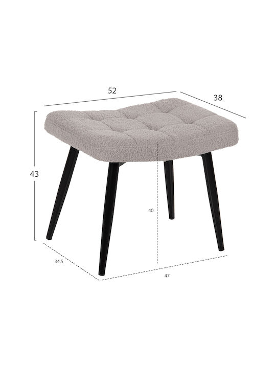 Crawley cu Puf Gri 70x74x105cm