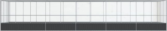 vidaXL Κλουβί Πτηνών 1139x307x212εκ. Ασημί