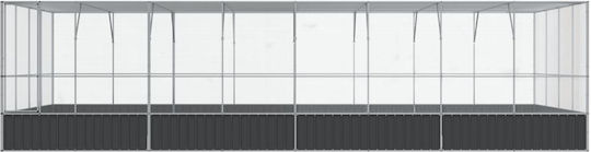 vidaXL Κλουβί Πτηνών 832x414x212εκ. Ασημί