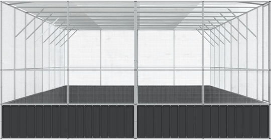 vidaXL Κλουβί Πτηνών 832x414x212εκ. Ασημί