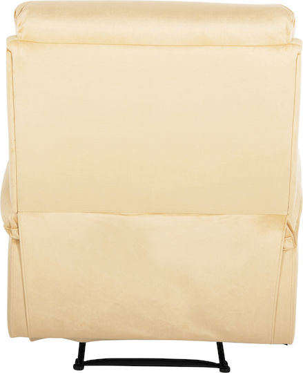 Yasumu Relaxsessel Friseurwaschbecken mit Fußhocker Samt Ecru 80x93x100cm