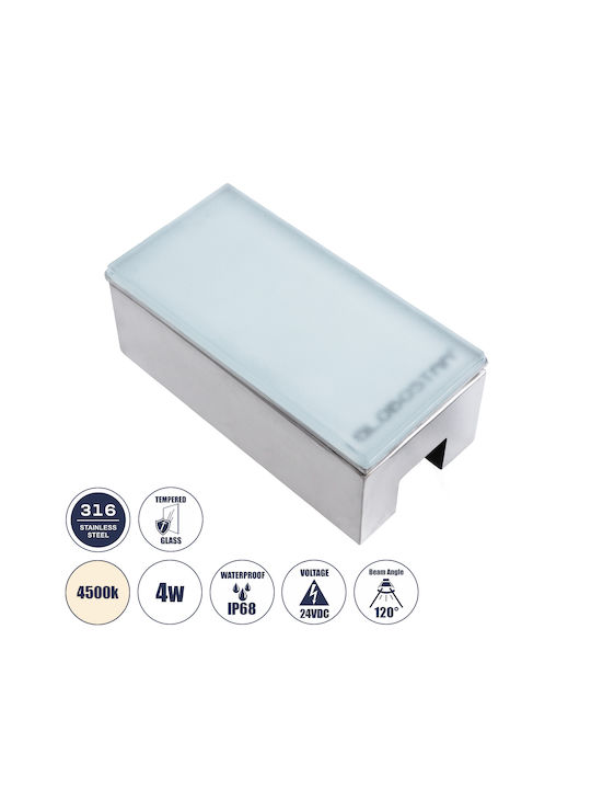 GloboStar Σποτ Δαπέδου LED 4W 8x10cm GloboStar Σποτ Δαπέδου LED 4W 8x10cm