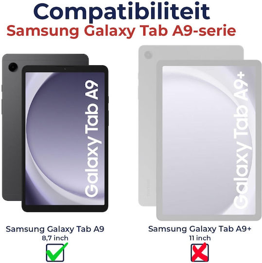 HappyCase Umschlag Rückseite Dauerhaft für Kinder Schwarze für Samsung Galaxy Tab A9 8,7" X110 / X115