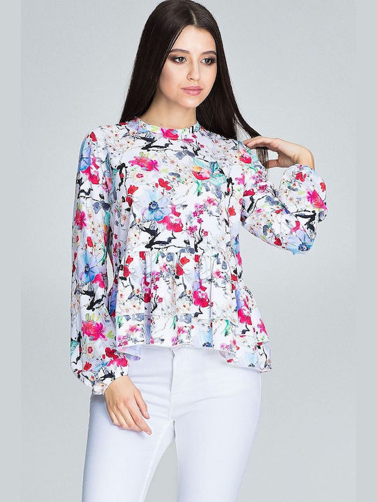 Figl Women's Blouse Long Sleeve Floral Multicolour