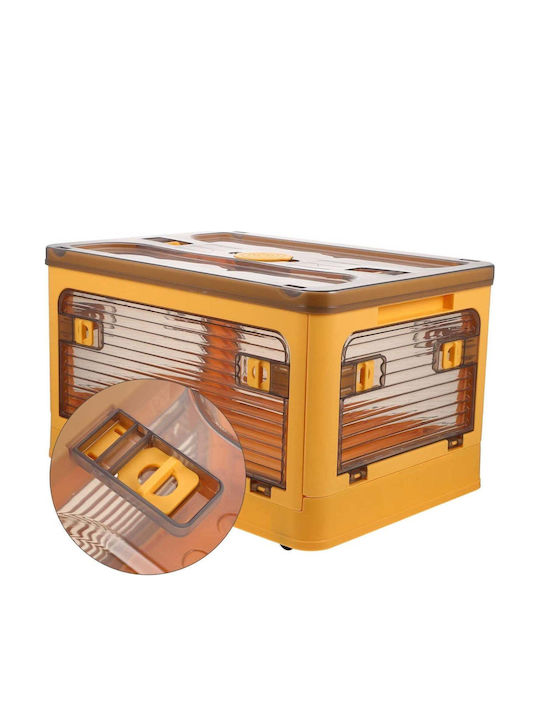 Cutie De Depozitare Din Plastic Cu Capac Portocalie 60x42x34cm