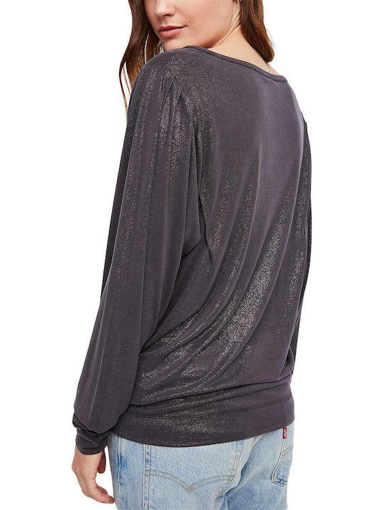 Free People Women's Blouse Long Sleeve black