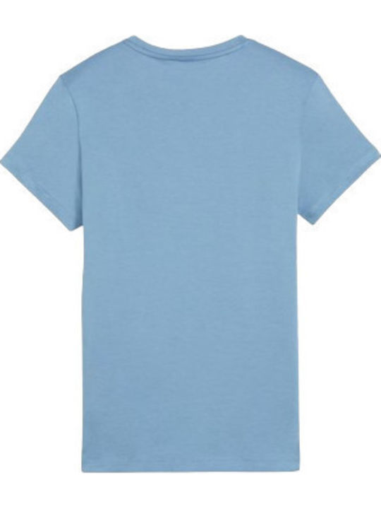 Logo Tricou Sportiv Damă Albastru Deschis