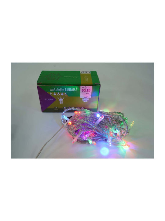 50 Lămpițe LED 50m. Multicolore tip Șir 1buc