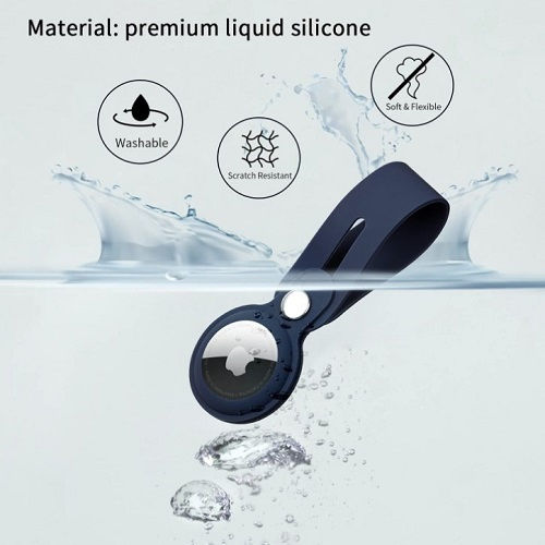 Keychain Case Silicone for AirTag in Turquoise color