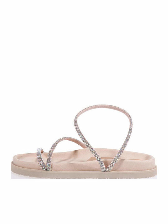 Leather Women's Flat Sandals Rose Gold