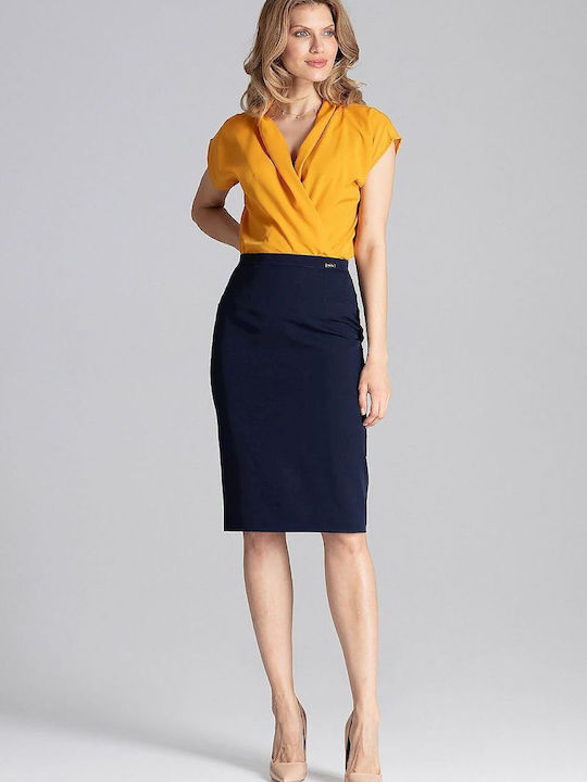 Figl Pencil Skirt in Yellow color