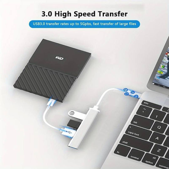 NBD055 Hub USB 3.0 Cu 4 Porturi USB-A Alb