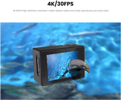 SJCAM SJ4000 Dual Screen Action Camera Full HD (1080p) Υποβρύχια (με Θήκη) Standard με Οθόνη 1.5" και Wi-Fi Μαύρη