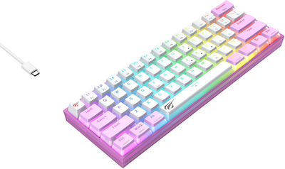 Havit KB877L Gaming Mechanical Keyboard 60% with Custom switches and RGB lighting (English US) Purple / White