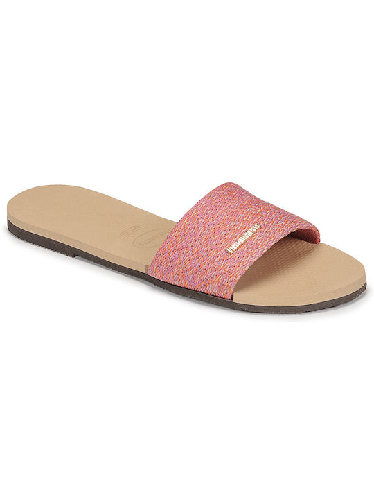 Havaianas You Malta Slides Peach/Golden