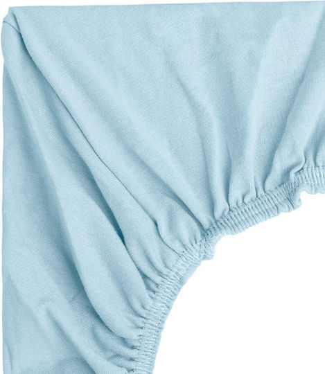 Sensillo Baby Sheet Crib Cotton Fitted Light Blue 40x90cm
