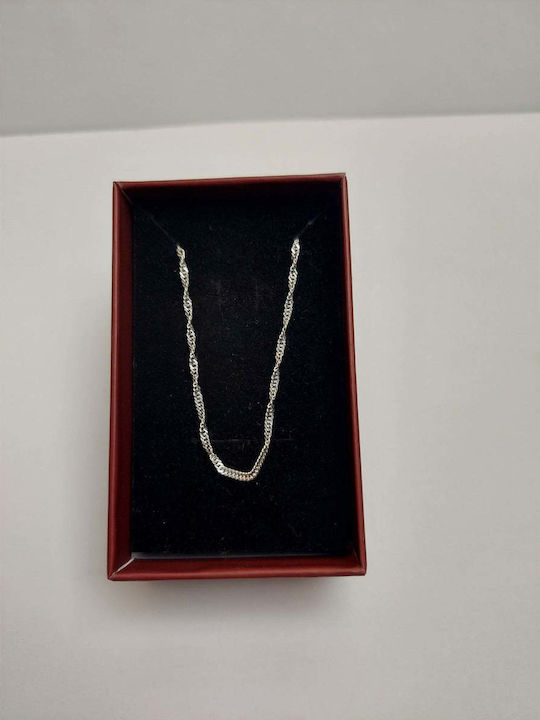 Necklace Silver 925 Twisted 55 Cm Jolie Silver 2.6g
