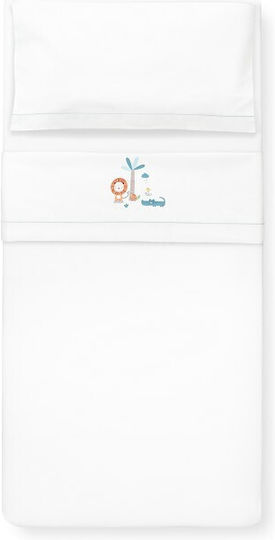 Interbaby Baby Sheets Set Crib Cotton Fitted White 115x175cm 3pcs