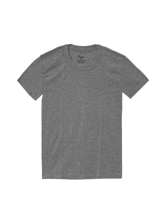 Ustyle Men's Undershirts Short-sleeved in Gray Color 3Pack