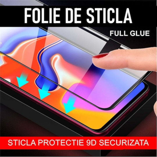 0.3mm Adeziv Complet Sticlă călită pe toată fața 1buc Negru (Moto E20)