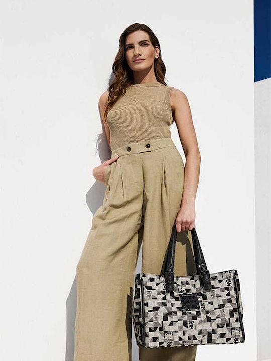 Leather Women's Tote Bag Beige