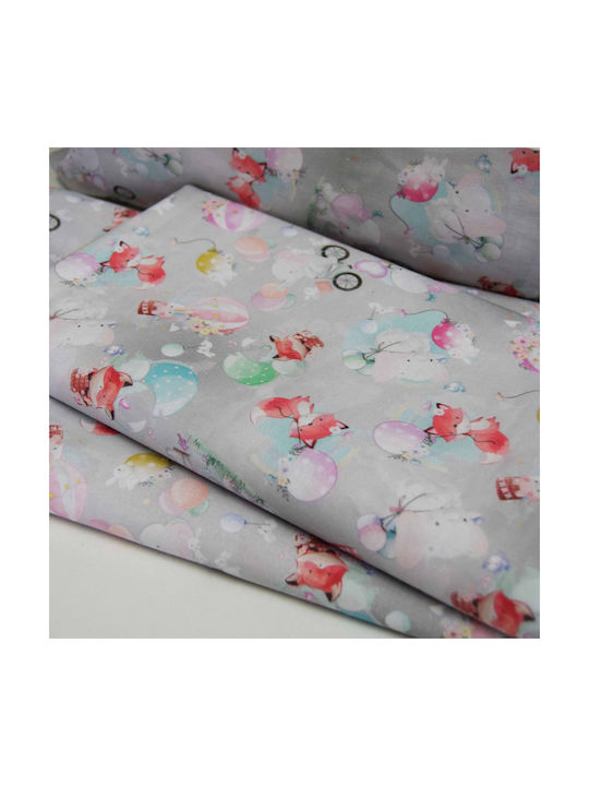 Decocraft Animal Fox Baby Sheets Set Crib Cotton Gray 120x170cm 3pcs
