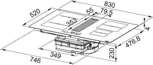 Franke Maris FMA 8381R HI Induction Cooktop Autonomous with Hood 83x52εκ.