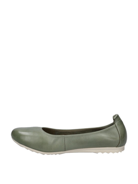 Josef Seibel Leather Ballerinas Green