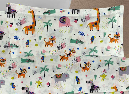 Dimcol Single Set Zoo 556 White Multicolour 160x240cm Dimcol Single Set Zoo 556 White Multicolour 160x240cm
