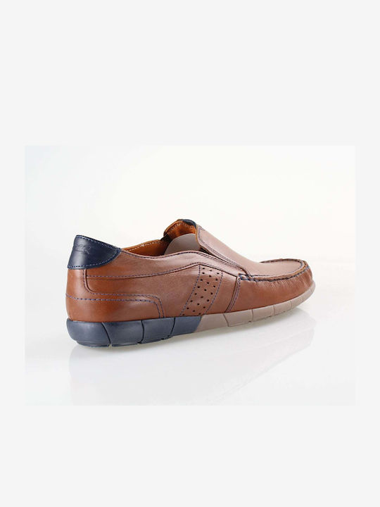 Boxer Δερμάτινα Ανδρικά Loafers σε Καφέ Χρώμα