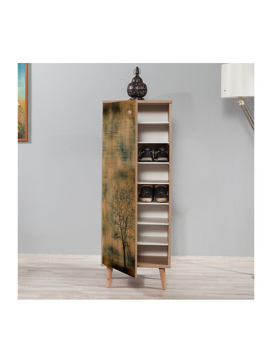 Soho Wooden Shoe Organizer with 8 Shelves Sonoma 50x38x135cm