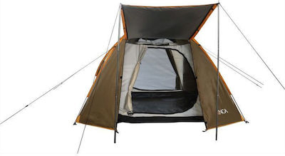 Inca Natura Automatic Camping Tent Pop Up Brown 3 Seasons for 4 People 210x210x150cm