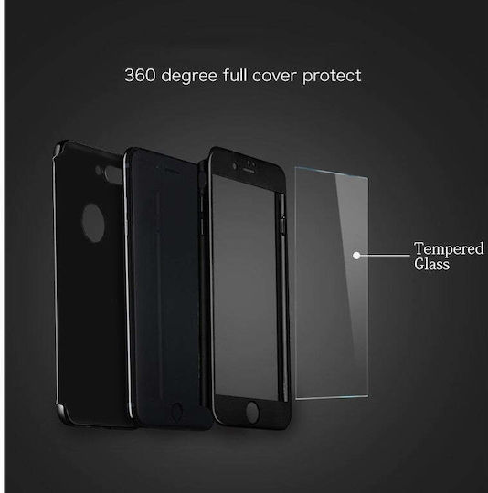 Joyroom 360 Full Cover Plastic / Tempered Glass / Silicon 0.3mm Negru (Realme 6 / 6s)