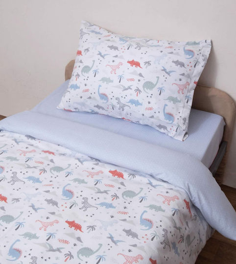 Viopros Kids Sheets Set Single with Elastic Band Cotton White 100x200cm 3 Pieces