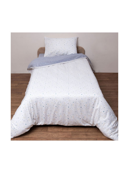 Viopros Kids Sheets Set Single with Elastic Band Cotton White 160x265cm 3 Pieces
