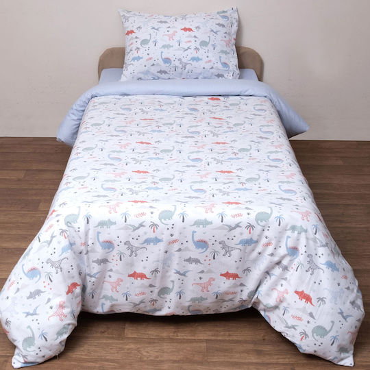 Viopros Kids Sheets Set Single with Elastic Band Cotton White 160x265cm 3 Pieces