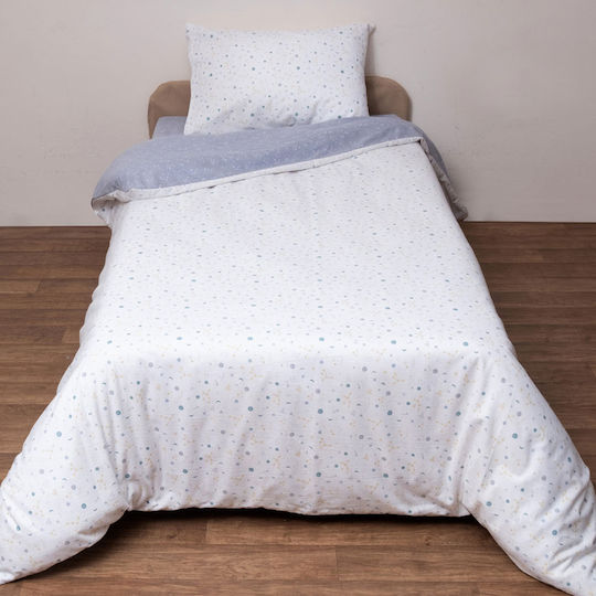 Viopros Kids Sheets Set Single with Elastic Band Cotton White 100x200cm 3 Pieces