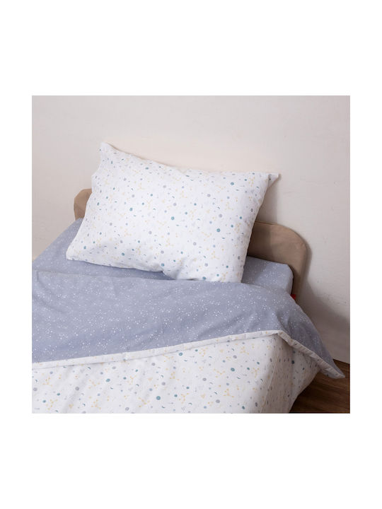 Viopros Kids Sheets Set Single with Elastic Band Cotton White 160x265cm 3 Pieces