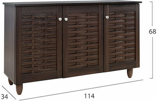 Rea Wooden Shoe Organizer Brown 114x33x67.5cm