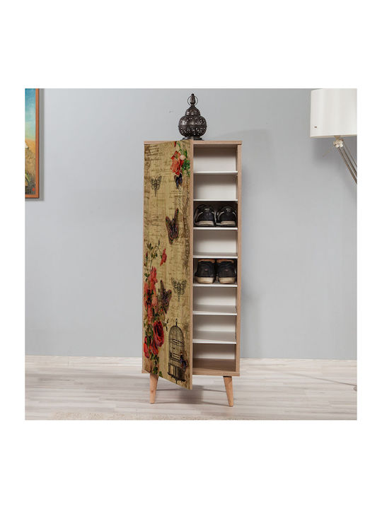 Soho Wooden Shoe Organizer with 8 Shelves Sonoma 50x38x135cm