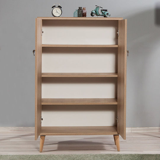 Ξύλινη Παπουτσοθήκη Soho με 4 Ράφια Sonoma Μ80xΠ36xΥ127cm