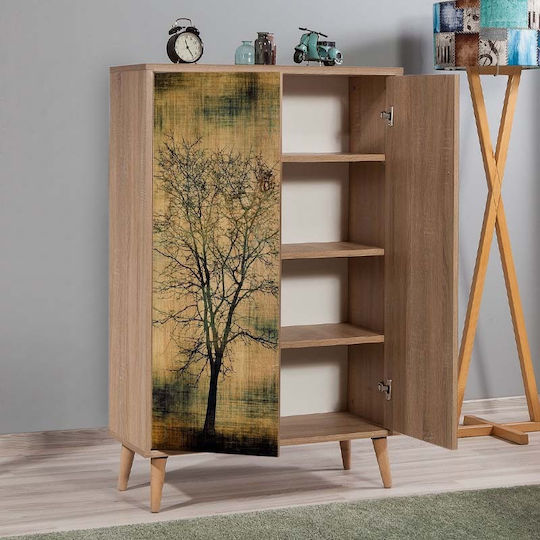Ξύλινη Παπουτσοθήκη Soho με 4 Ράφια Sonoma Μ80xΠ36xΥ127cm