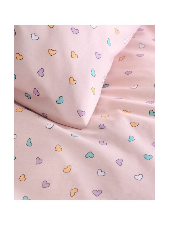 Rythmos Sheet Set Semi-double Cotton Tiny Heart Somon 160x260cm 3pcs